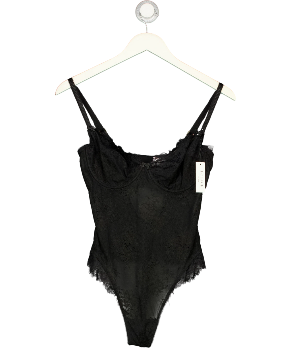 LOUNGE Black Sultry Bodysuit, size UK M — front