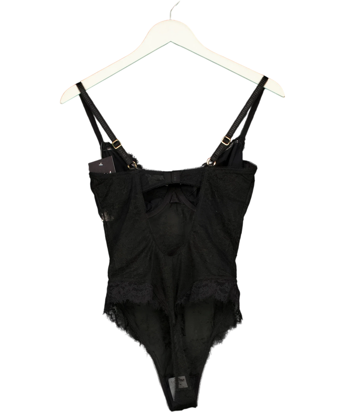 LOUNGE Black Sultry Bodysuit, size UK M — back