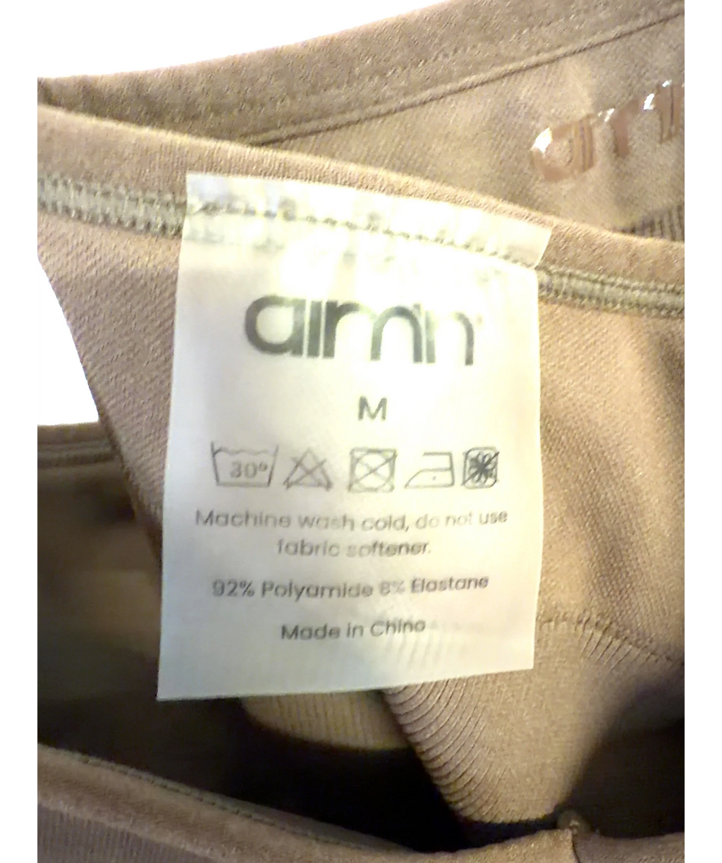Aimn Brown Chocolate Shape Seamless Cross Back Bralette, size UK M — detail