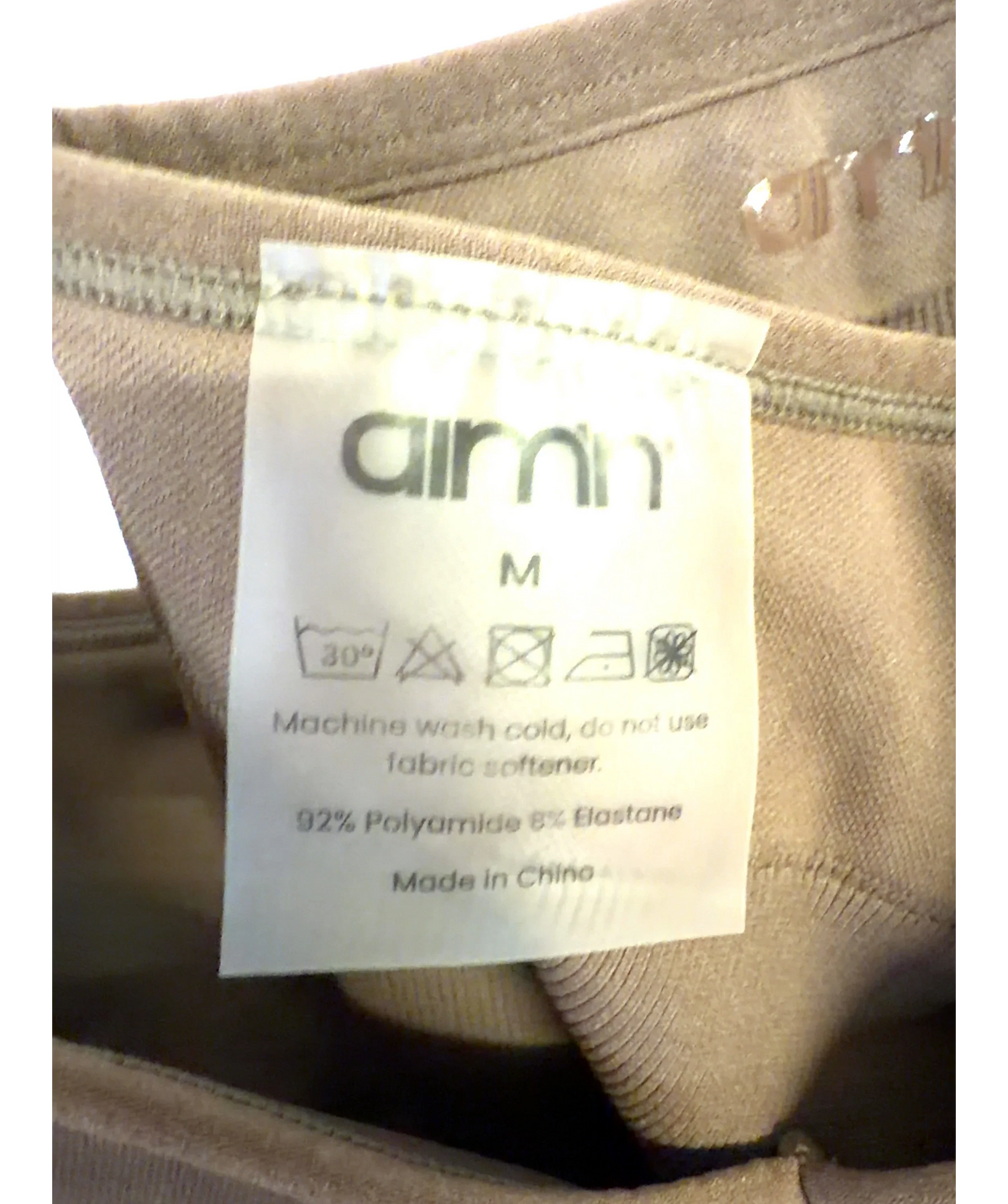 Aimn Brown Chocolate Shape Seamless Cross Back Bralette, size UK M — detail