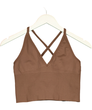 Aimn Chocolate Shape Seamless Cross Back Bralette UK M