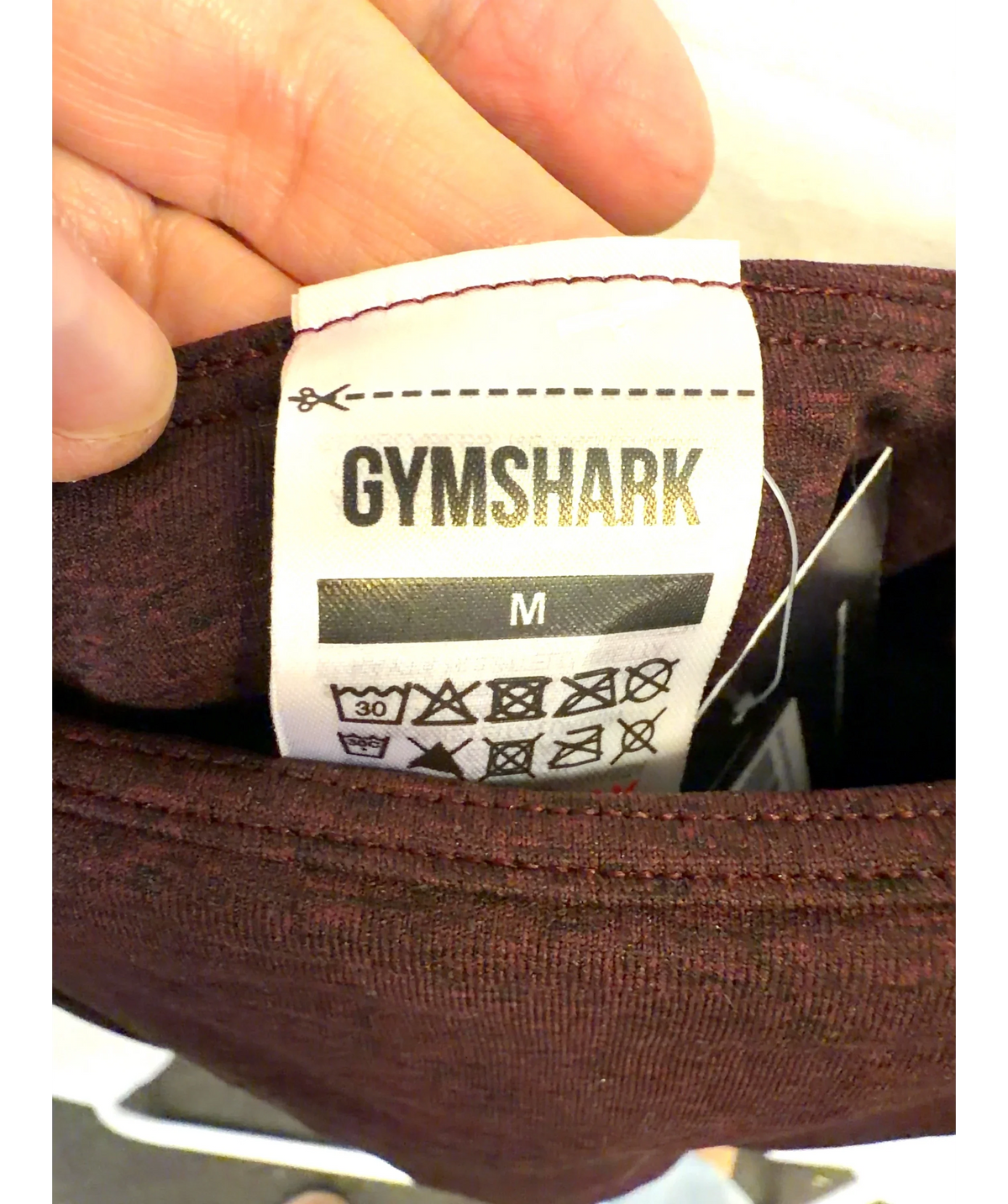 GYMSHARK Brown Vital Seamless Tank, size UK M — care label