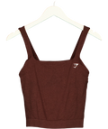 GYMSHARK Brown Vital Seamless Tank, size UK M — front