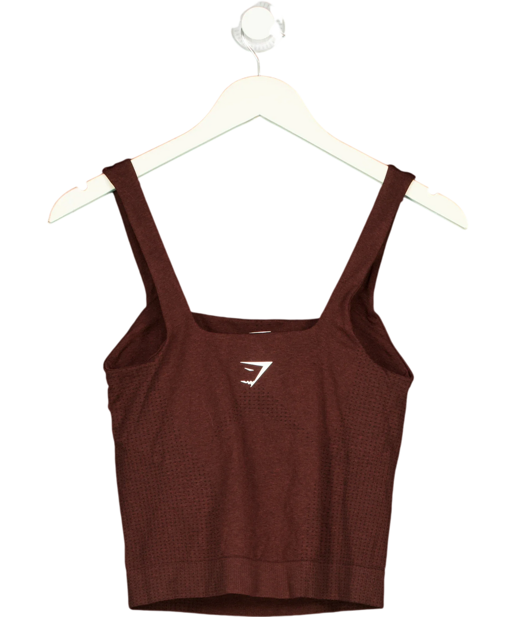 GYMSHARK Brown Vital Seamless Tank, size UK M — back