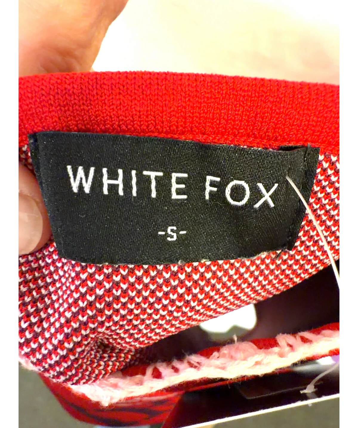 WHITE FOX Red Sol Ibiza, size UK S — care label