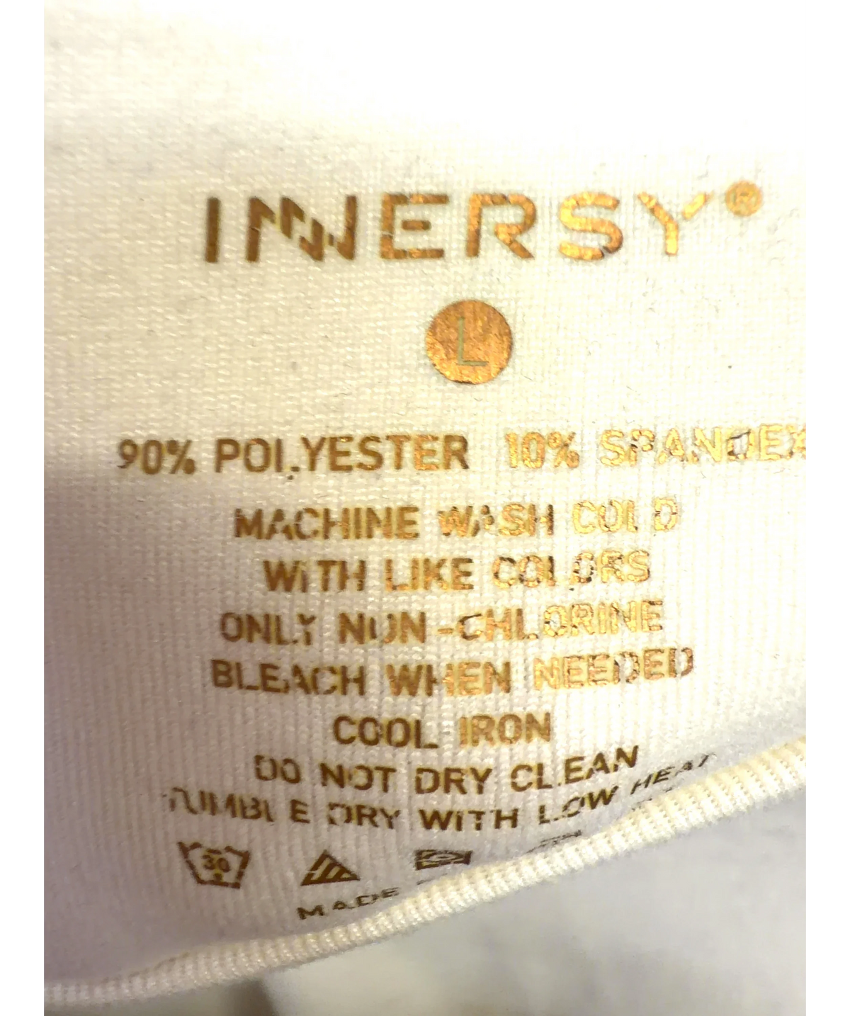 Innersy Cream Colour, size UK L — label