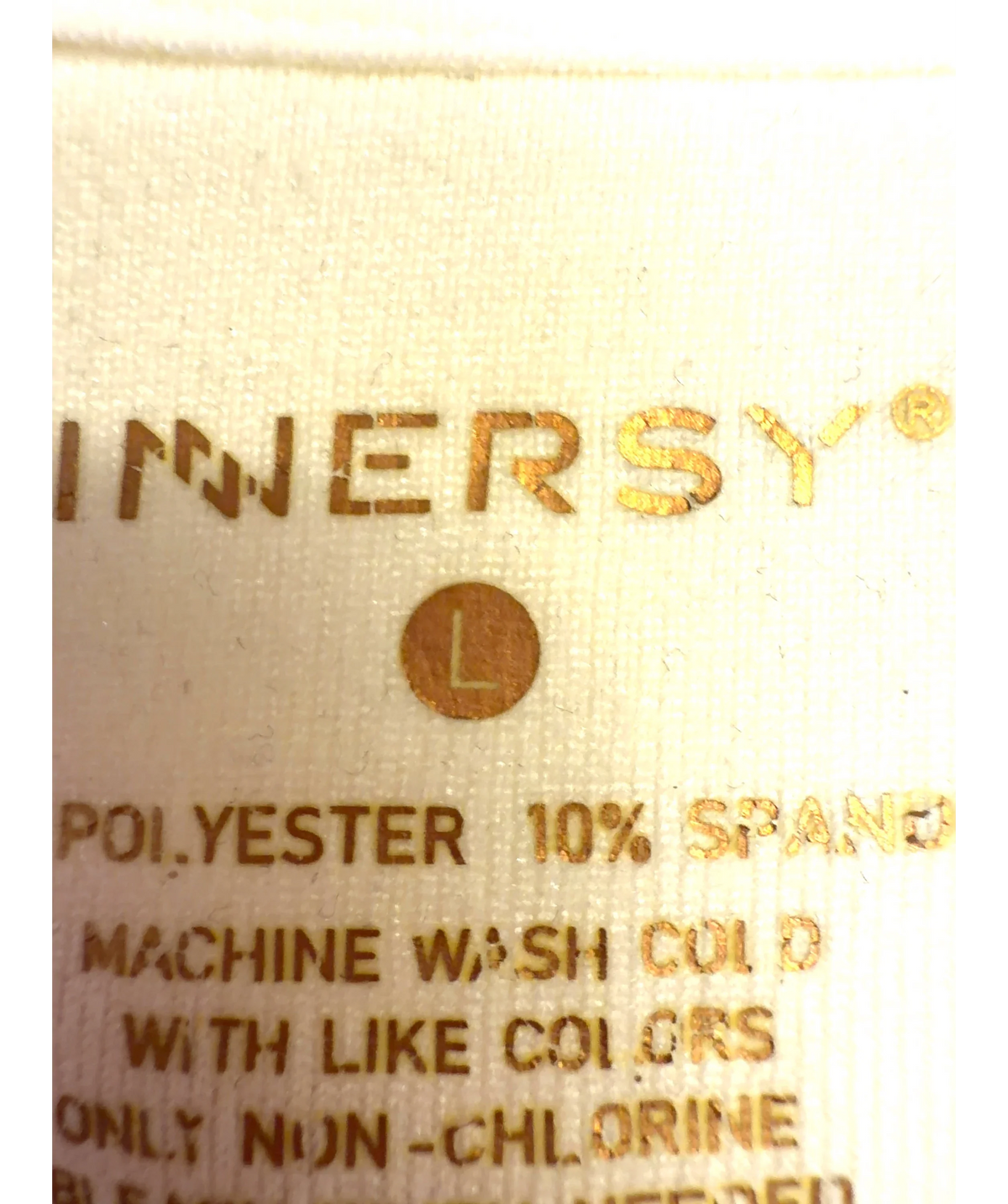 Innersy Cream Colour, size UK L — care label
