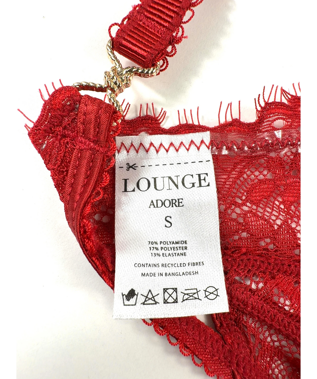 LOUNGE Red Adore G-String, size UK S — care label