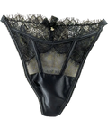 LOUNGE Black Zendaya Lace Thong, size UK M — front