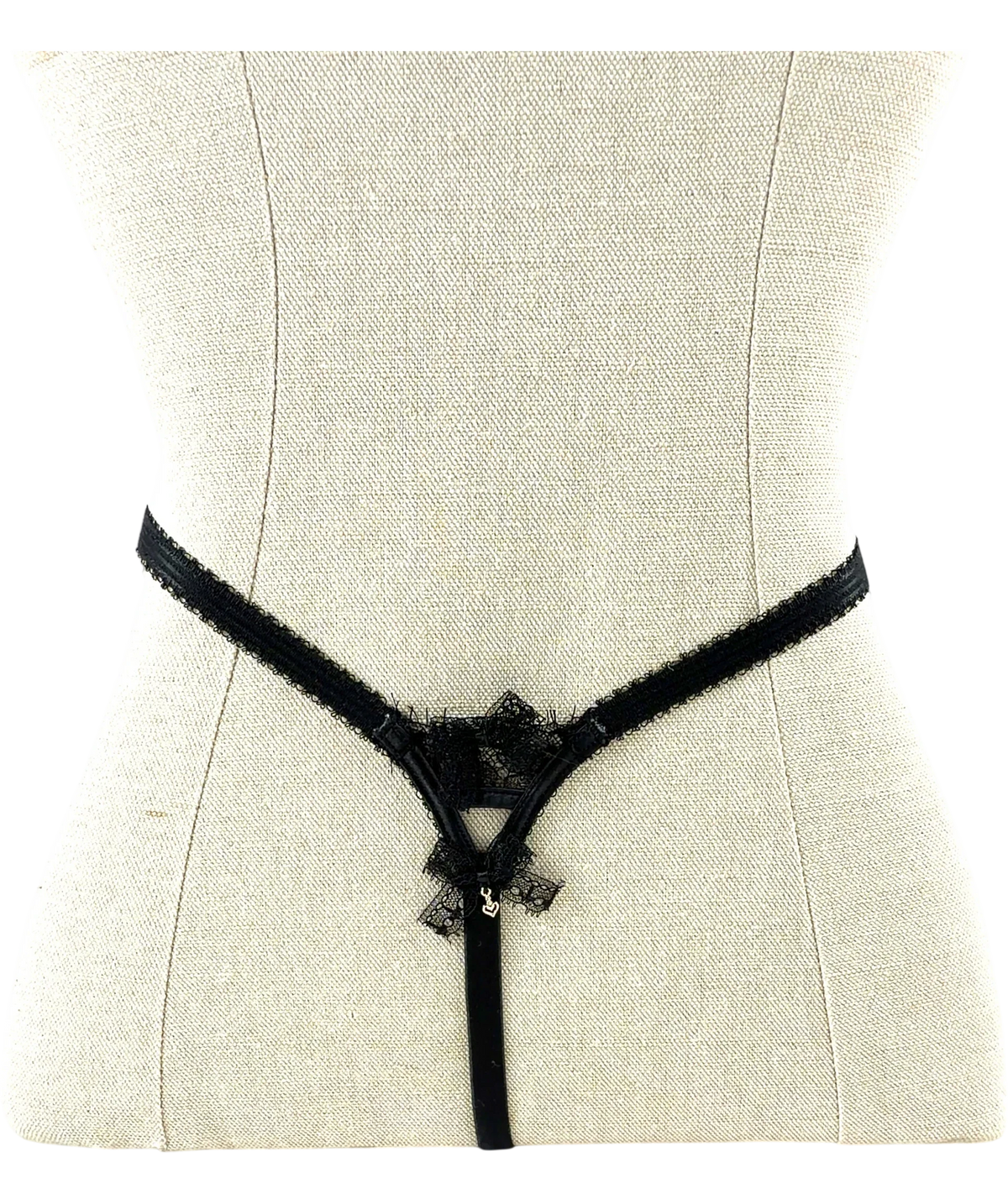 LOUNGE Black Zendaya Lace Thong, size UK M — back
