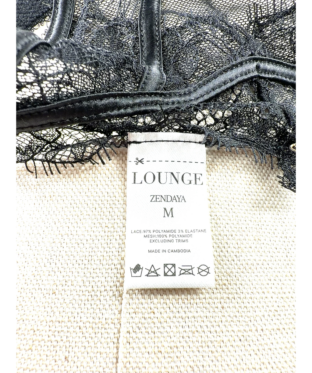 LOUNGE Black Zendaya Lace Thong, size UK M — label