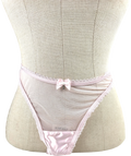 LOUNGE Pink Satin Bow G-String, size UK M — front