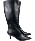 WHITE FOX Black Rosalina Knee High Boots, size UK 6 EU 39 👠 — front