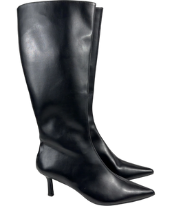 WHITE FOX Black Rosalina Knee High Boots, size UK 6 EU 39 👠 — front