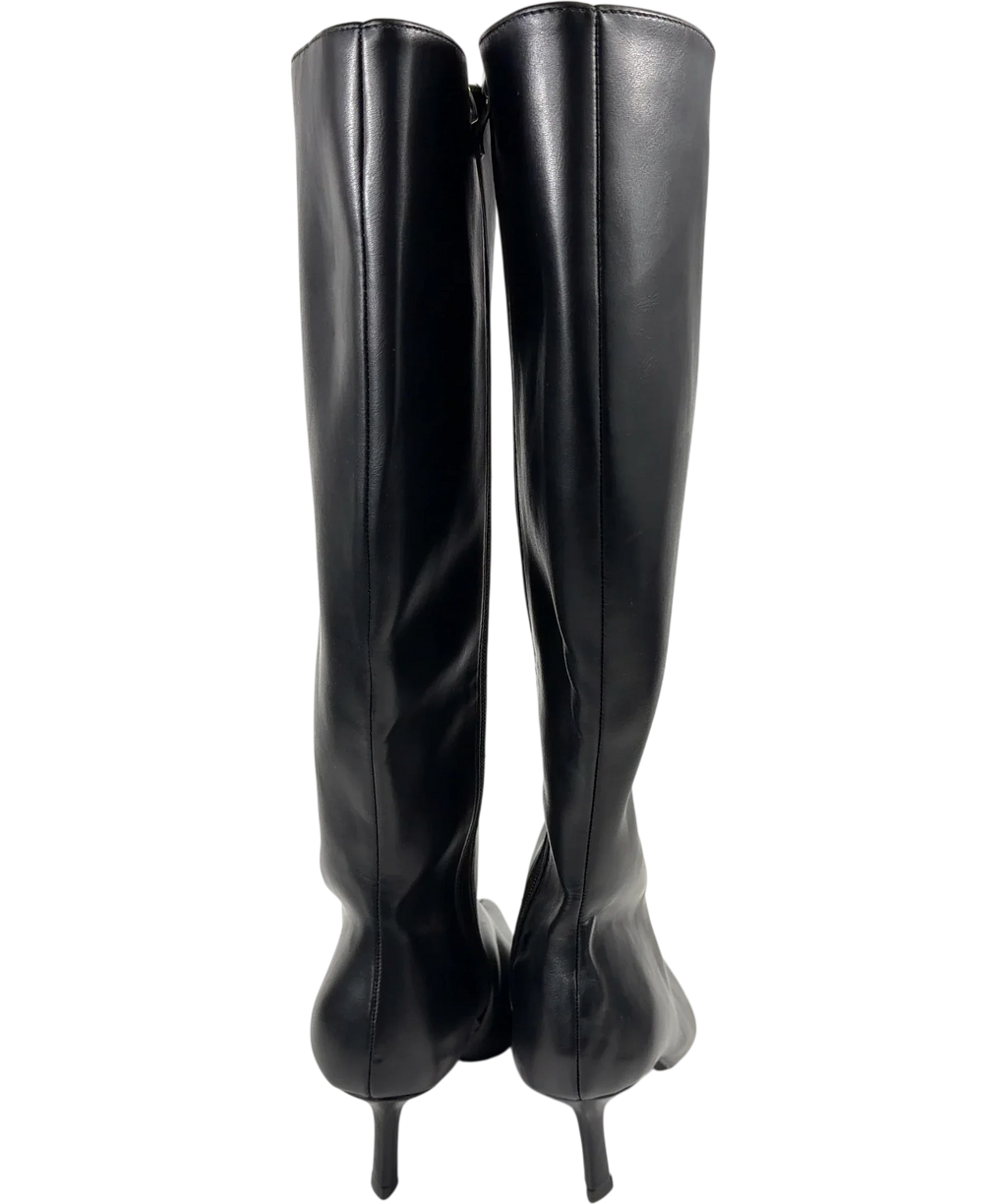 WHITE FOX Black Rosalina Knee High Boots, size UK 6 EU 39 👠 — back