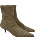 River Island Beige faux suede kitten heel boot, size UK 6 EU 39 👠 — front