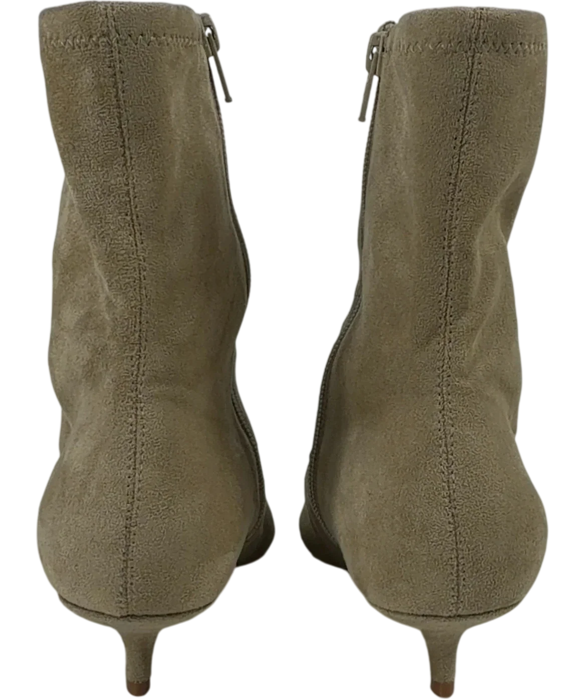 River Island Beige faux suede kitten heel boot, size UK 6 EU 39 👠 — back