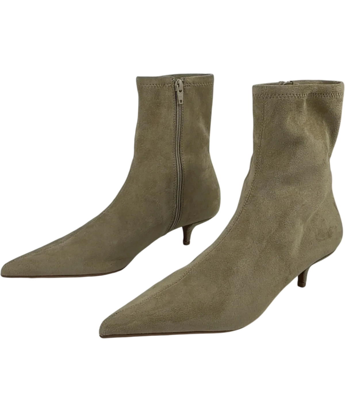 River Island Beige faux suede kitten heel boot, size UK 6 EU 39 👠 — label