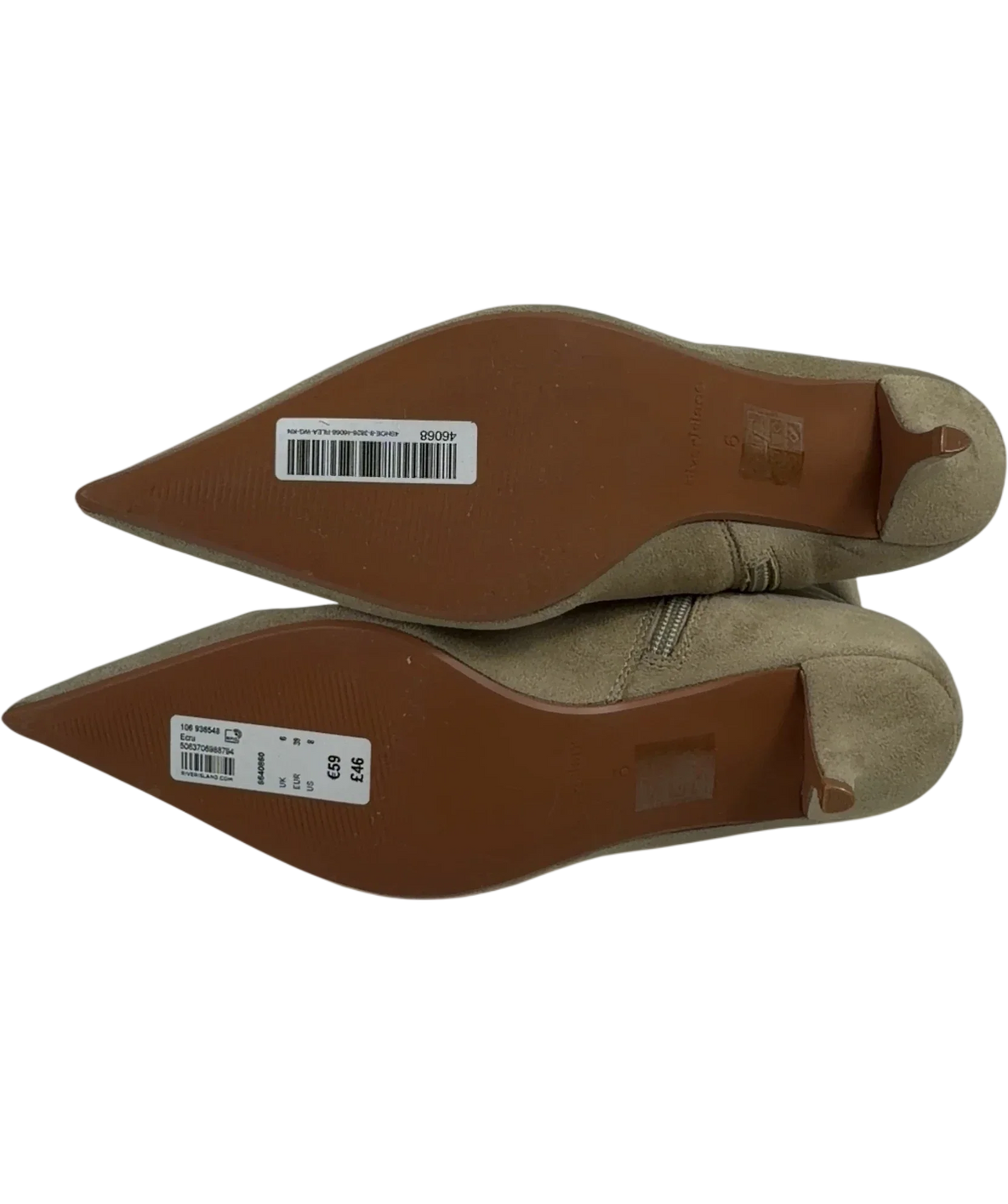 River Island Beige faux suede kitten heel boot, size UK 6 EU 39 👠 — view 8