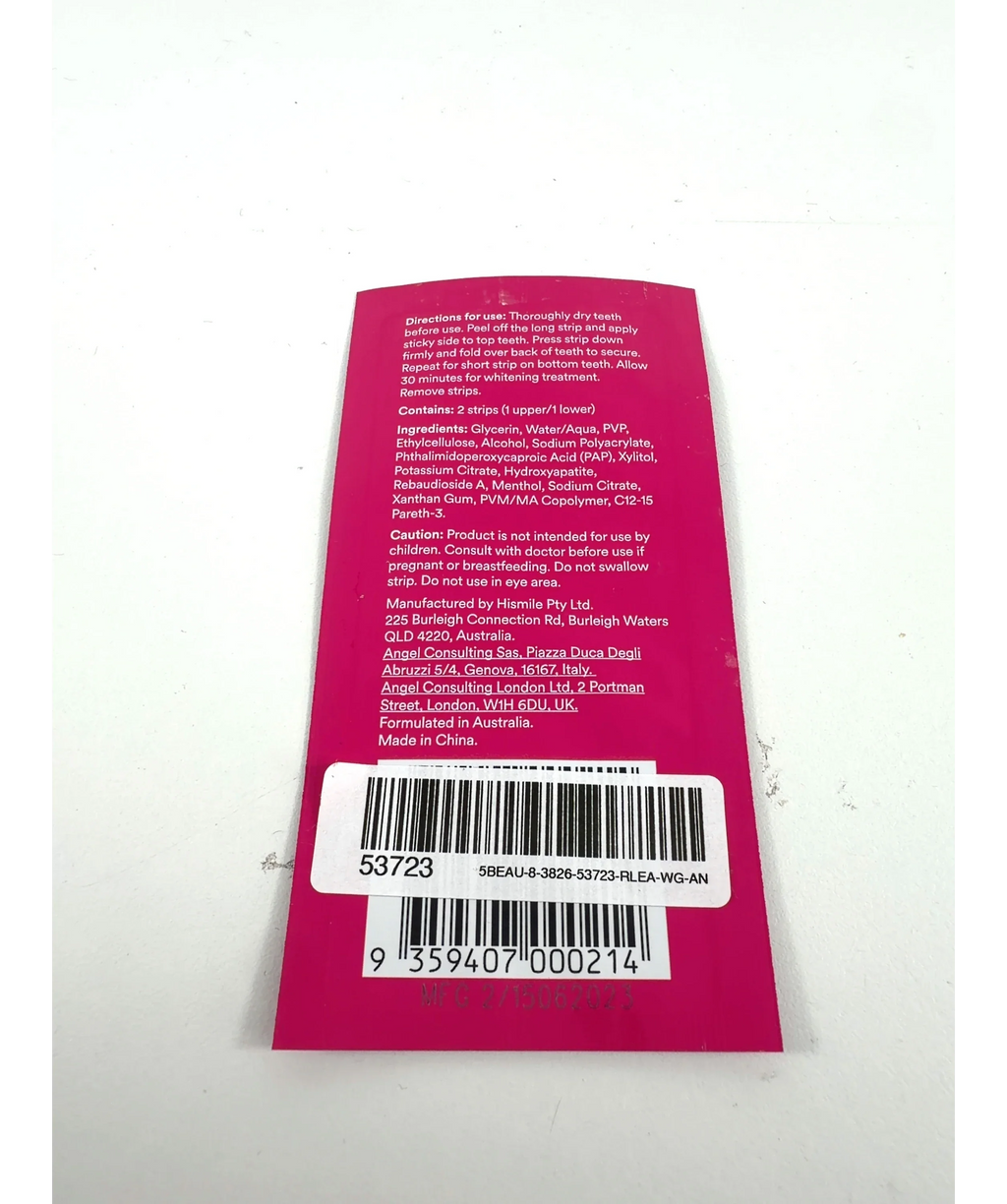 Hismile pap+ strips, size x1 — fabric detail