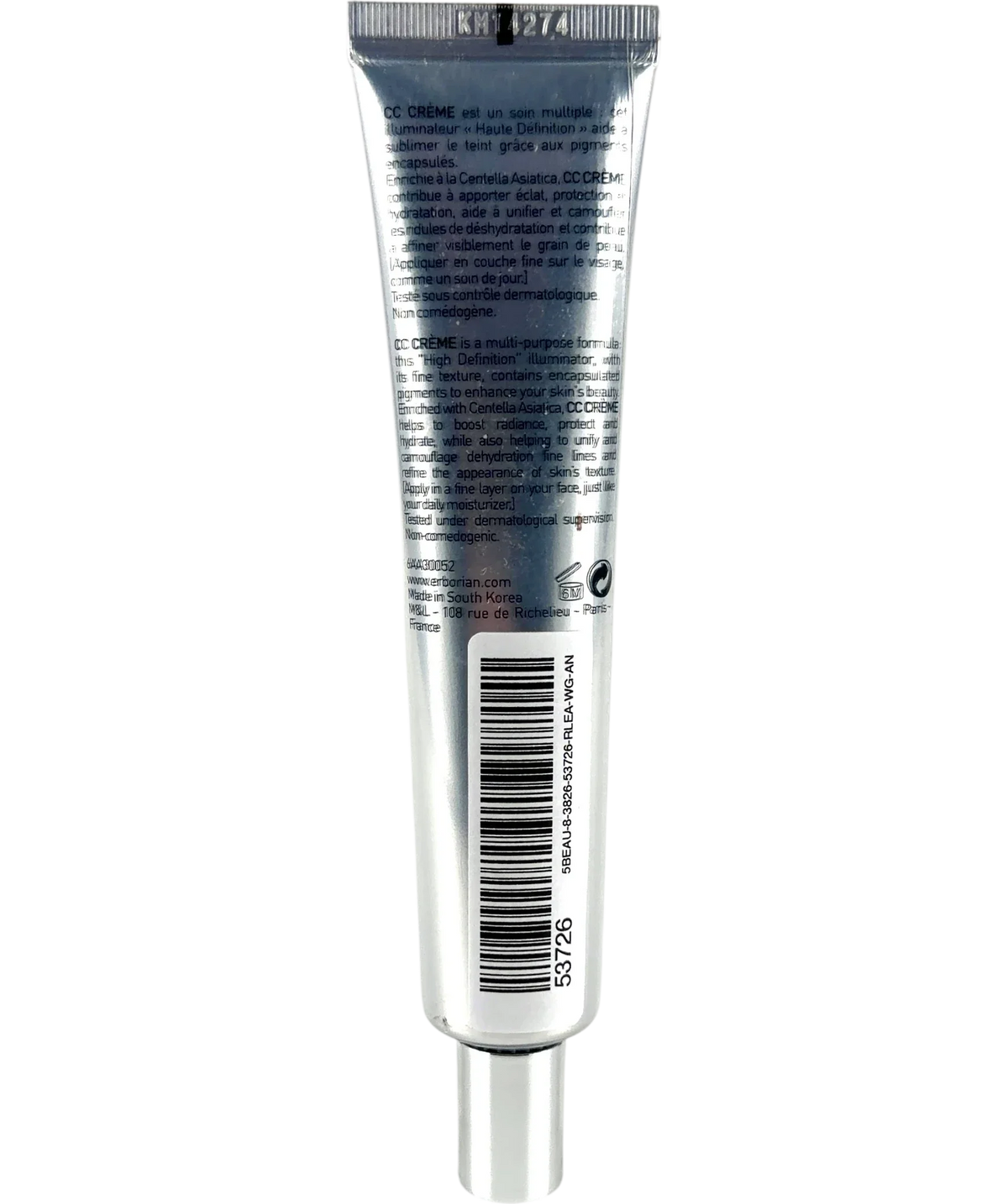 Erborian DORÉ CC CRÈME, size 45ml — back