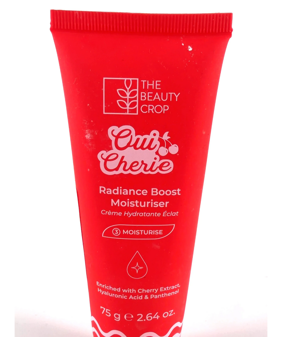 the beauty crop Oui Cherie Radiance Boost Moisturiser, size 75g — label