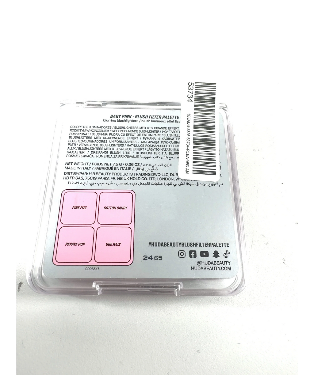 Huda Beauty BABY PINK Blush Filter Blurring Blushlighters Palette, size 7.5g — fabric detail