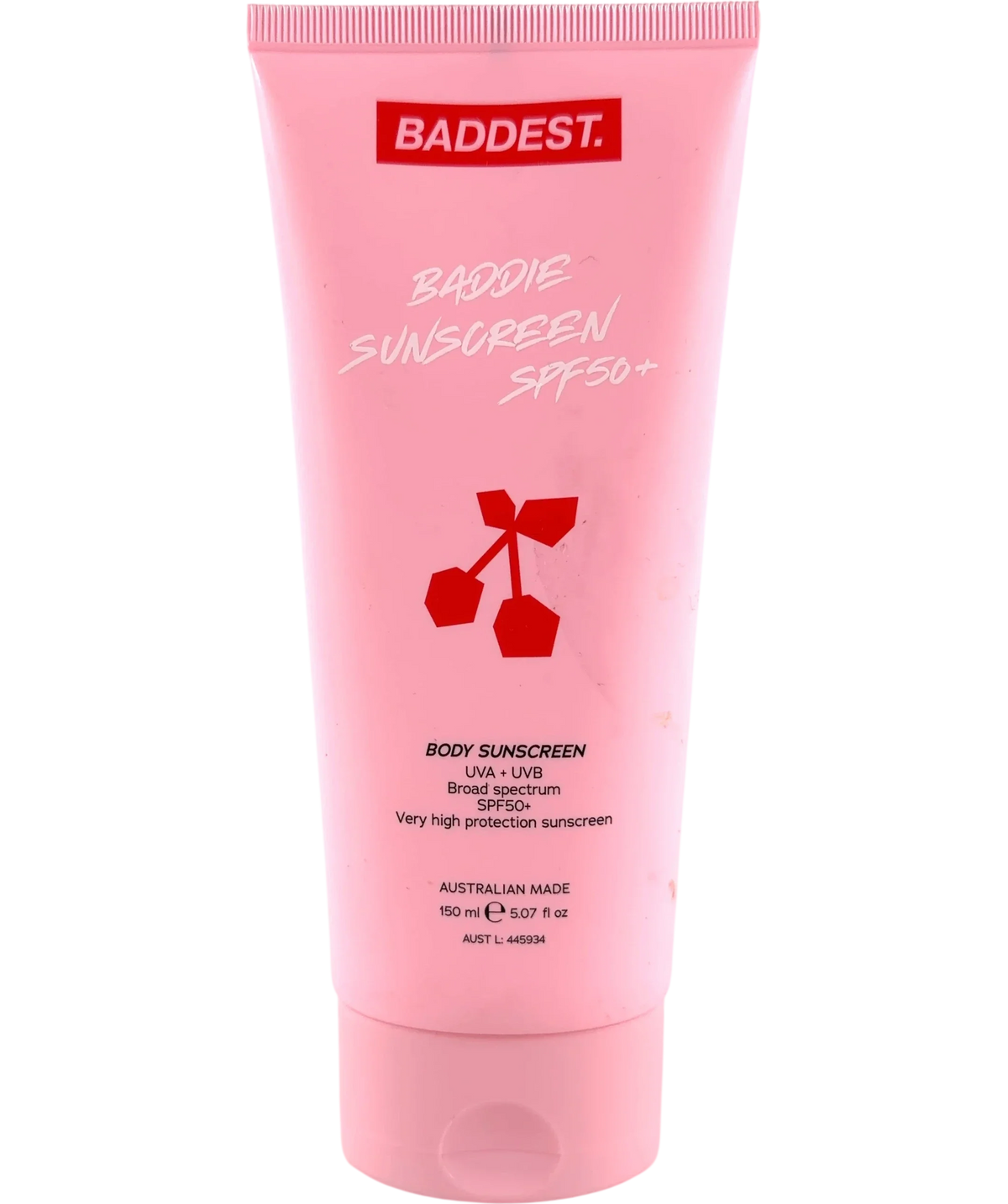 BADDEST Baddie Sunscreen SPF50+, size 150ml — front