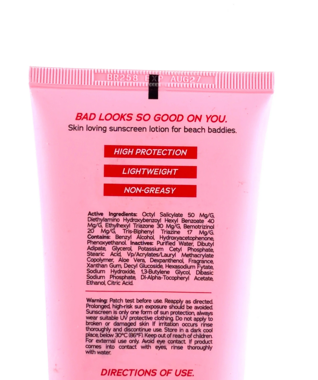 BADDEST Baddie Sunscreen SPF50+, size 150ml — detail