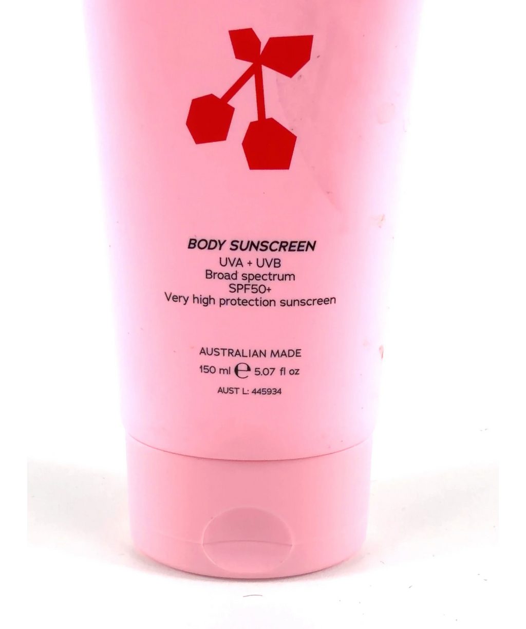 BADDEST Baddie Sunscreen SPF50+, size 150ml — care label