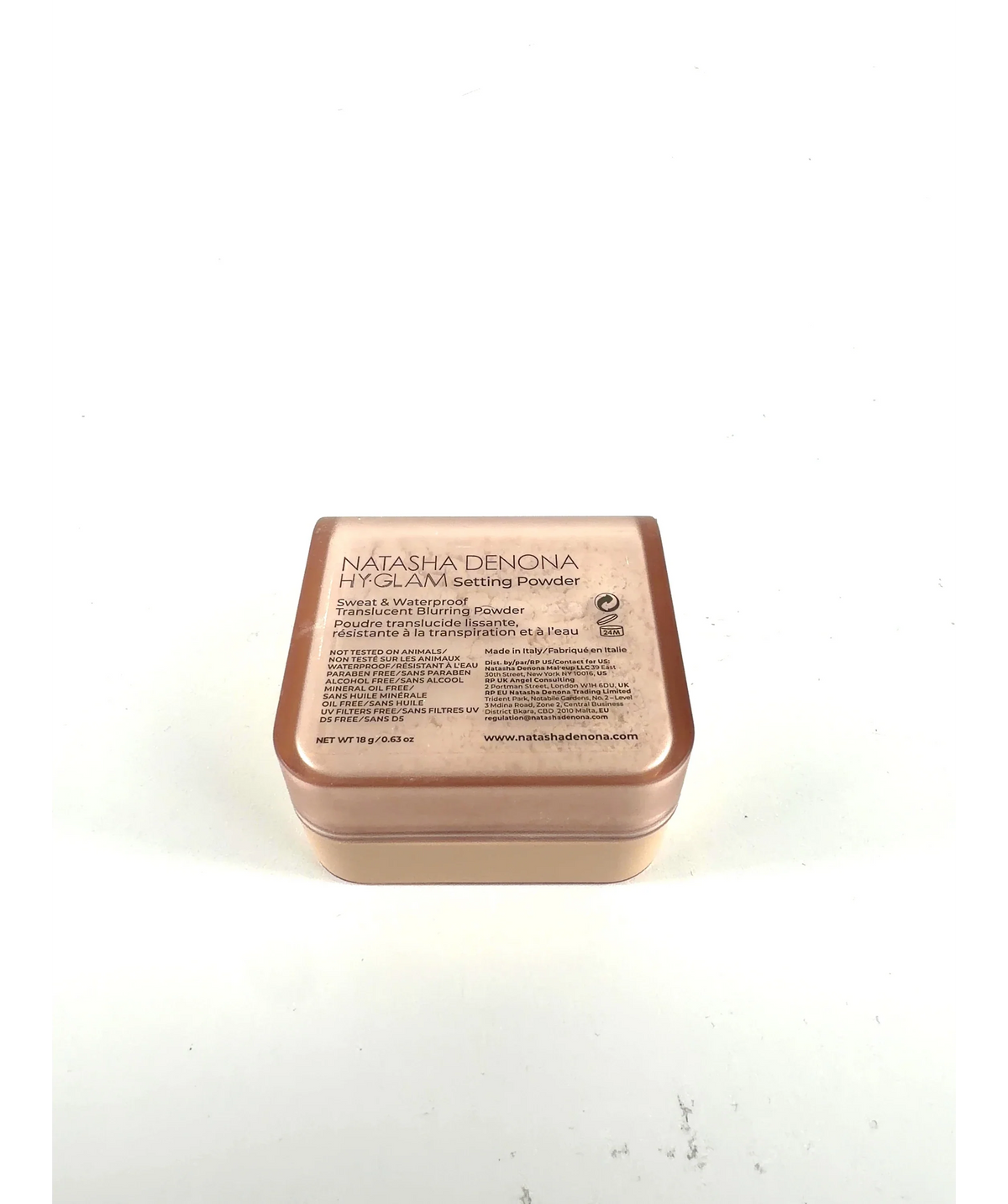 Natasha Denona Universal HY-GLAM Setting Powder, size 18g — care label