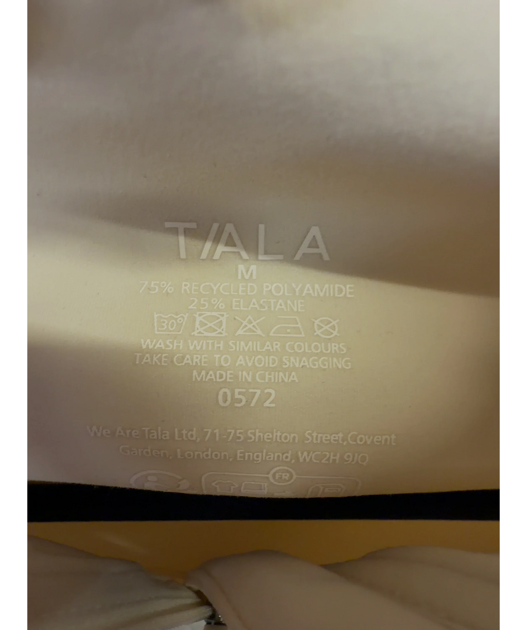 TALA Cream DayFlex Zip Through Sports Jacket, size UK M — care label