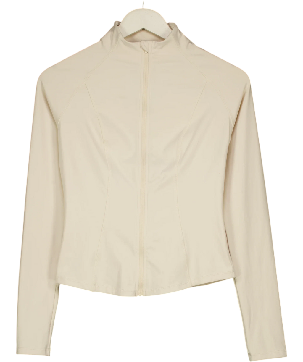TALA Cream DayFlex Zip Through Sports Jacket, size UK M — front