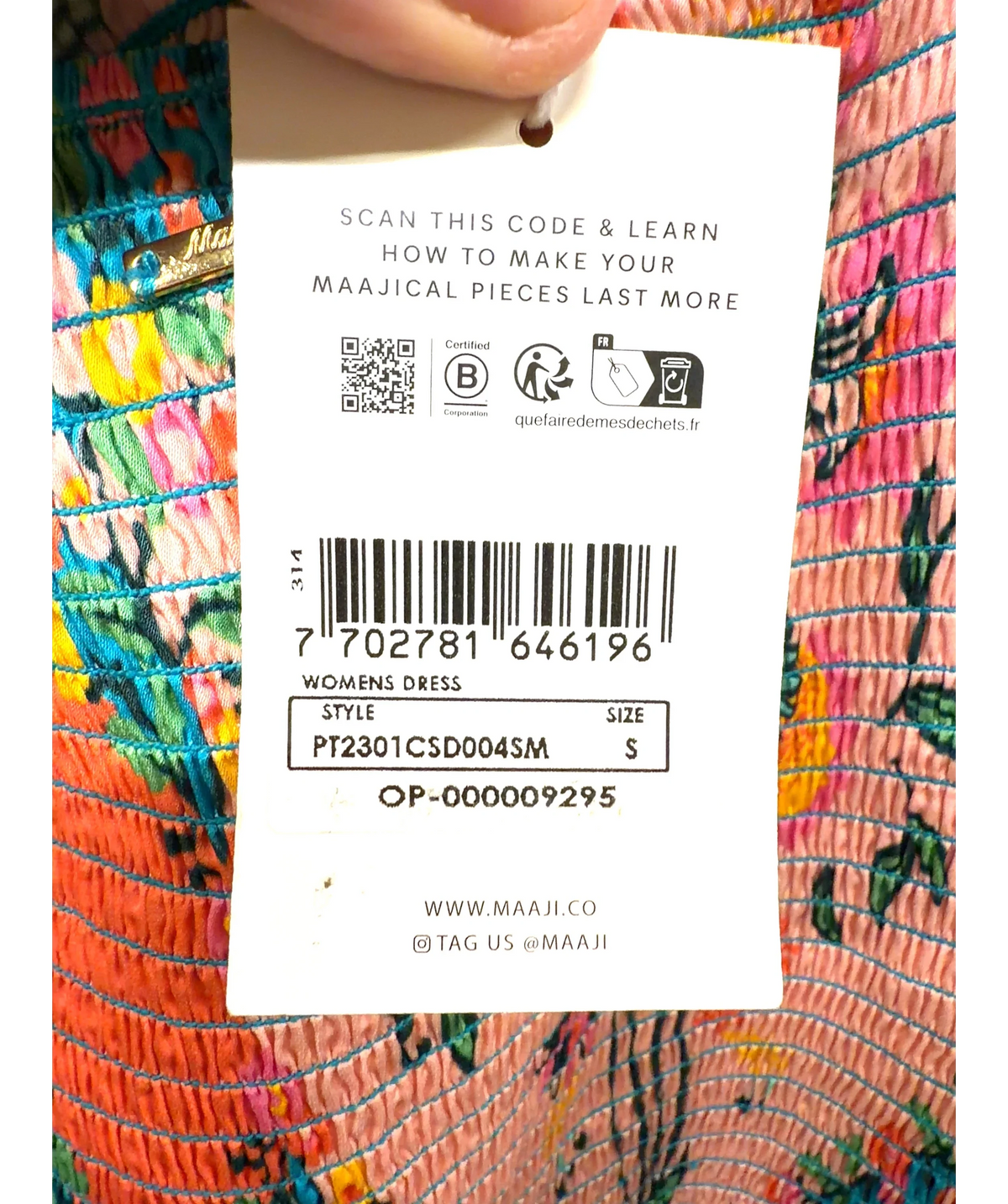 Maaji Multicoloured Zephyra Mini Dress, size UK S — label