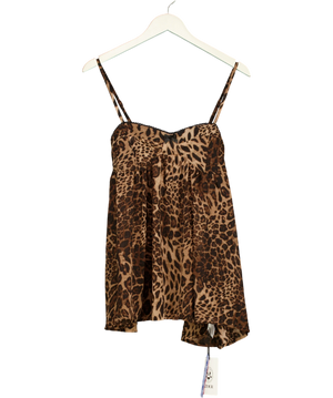 Cider Brown Animal Print Camisole Dress UK S