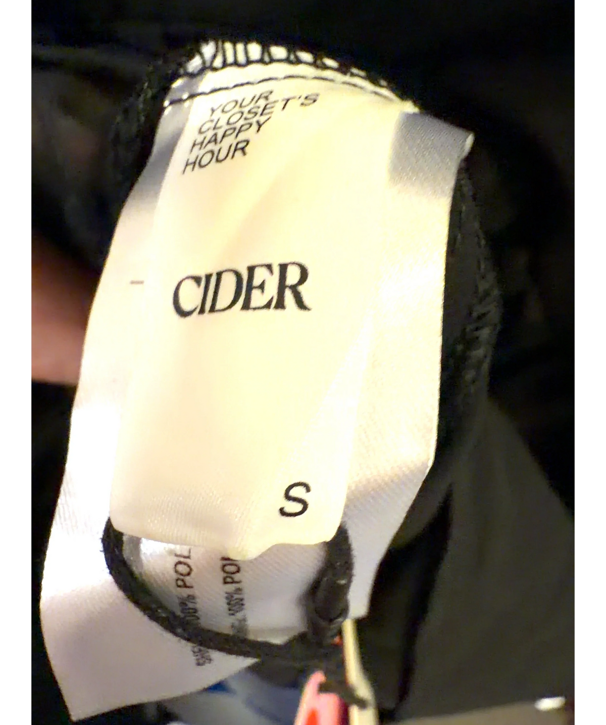 Cider Black Colour, size UK S — care label