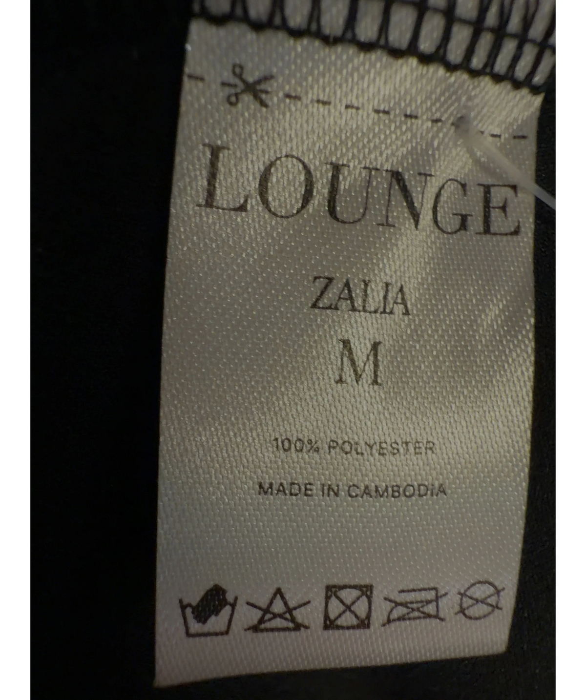 LOUNGE Black Colour, size UK M — care label