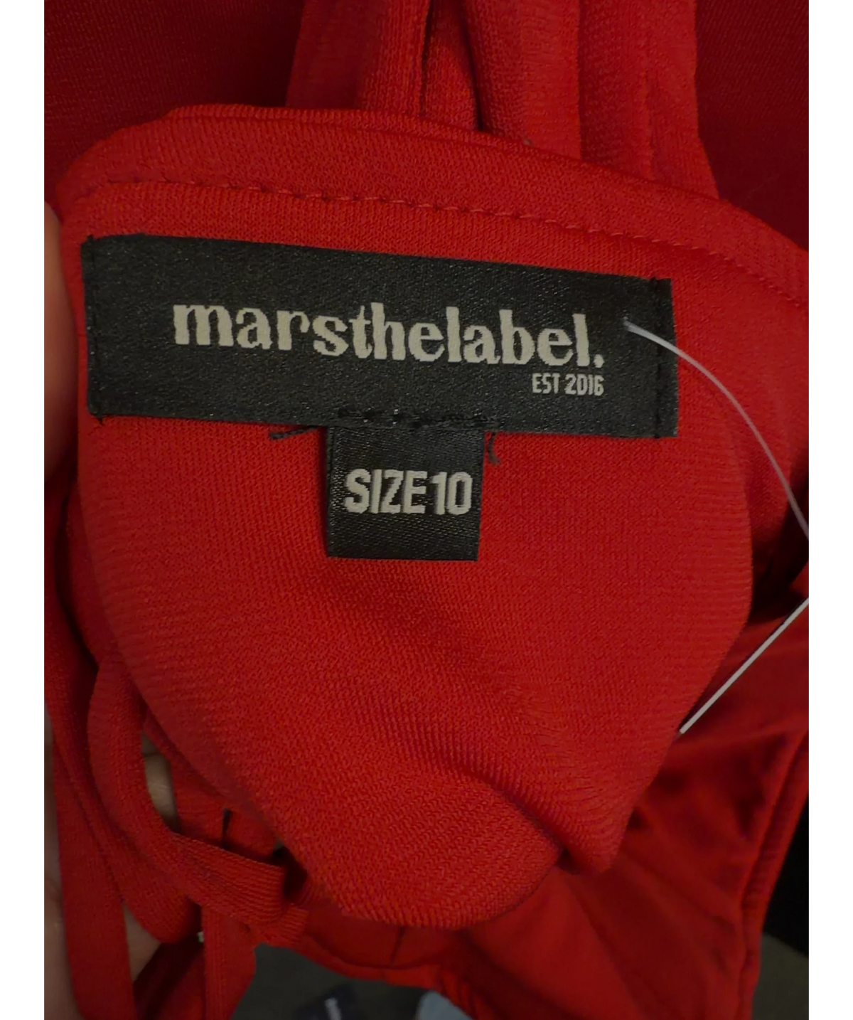 Mars the Label Red The Sandra Capri Jumpsuit, size UK 10 — care label