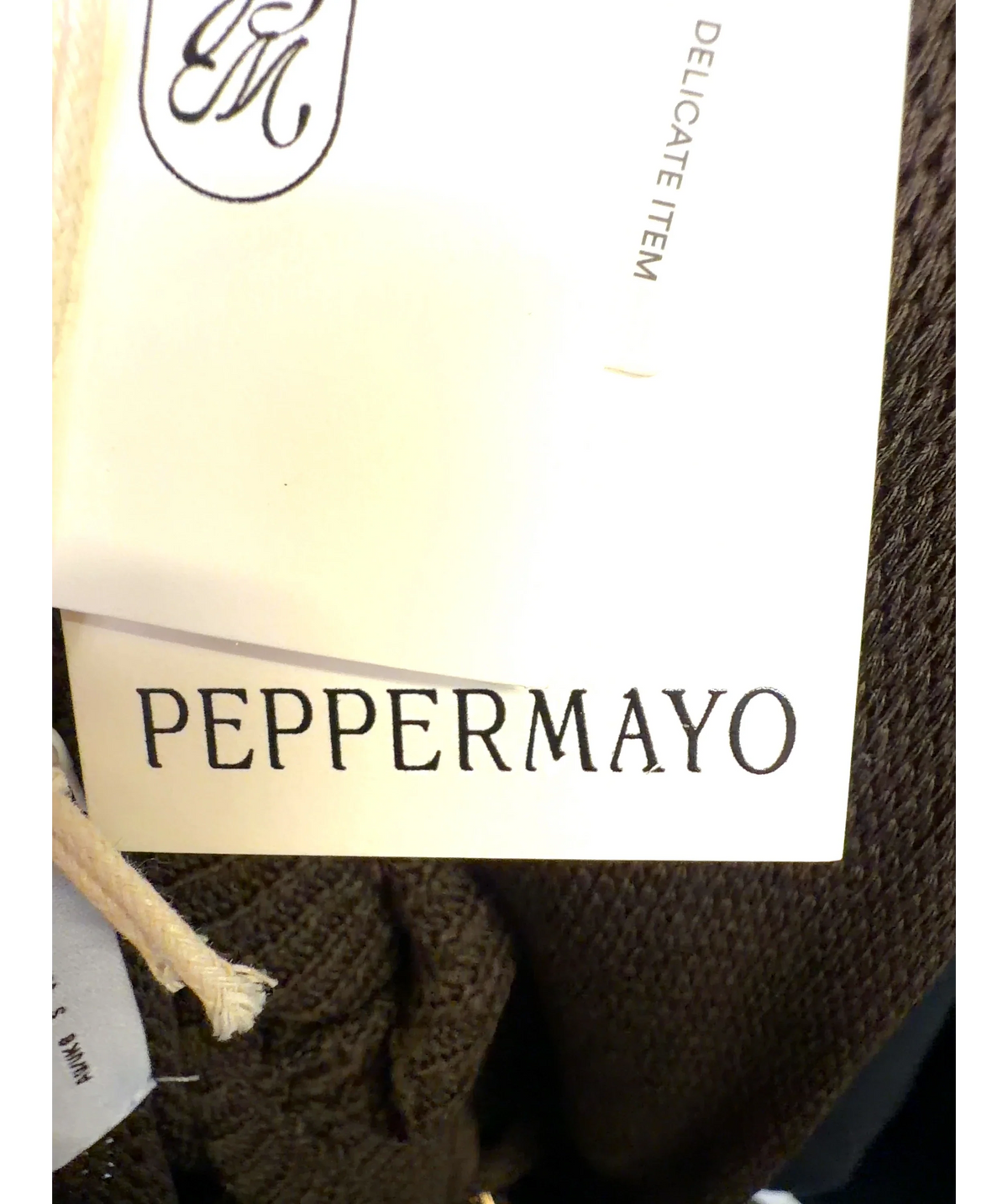 Peppermayo Brown Saoirse Knit Maxi Dress, size UK S — detail