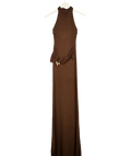 Peppermayo Brown Saoirse Knit Maxi Dress, size UK S — front