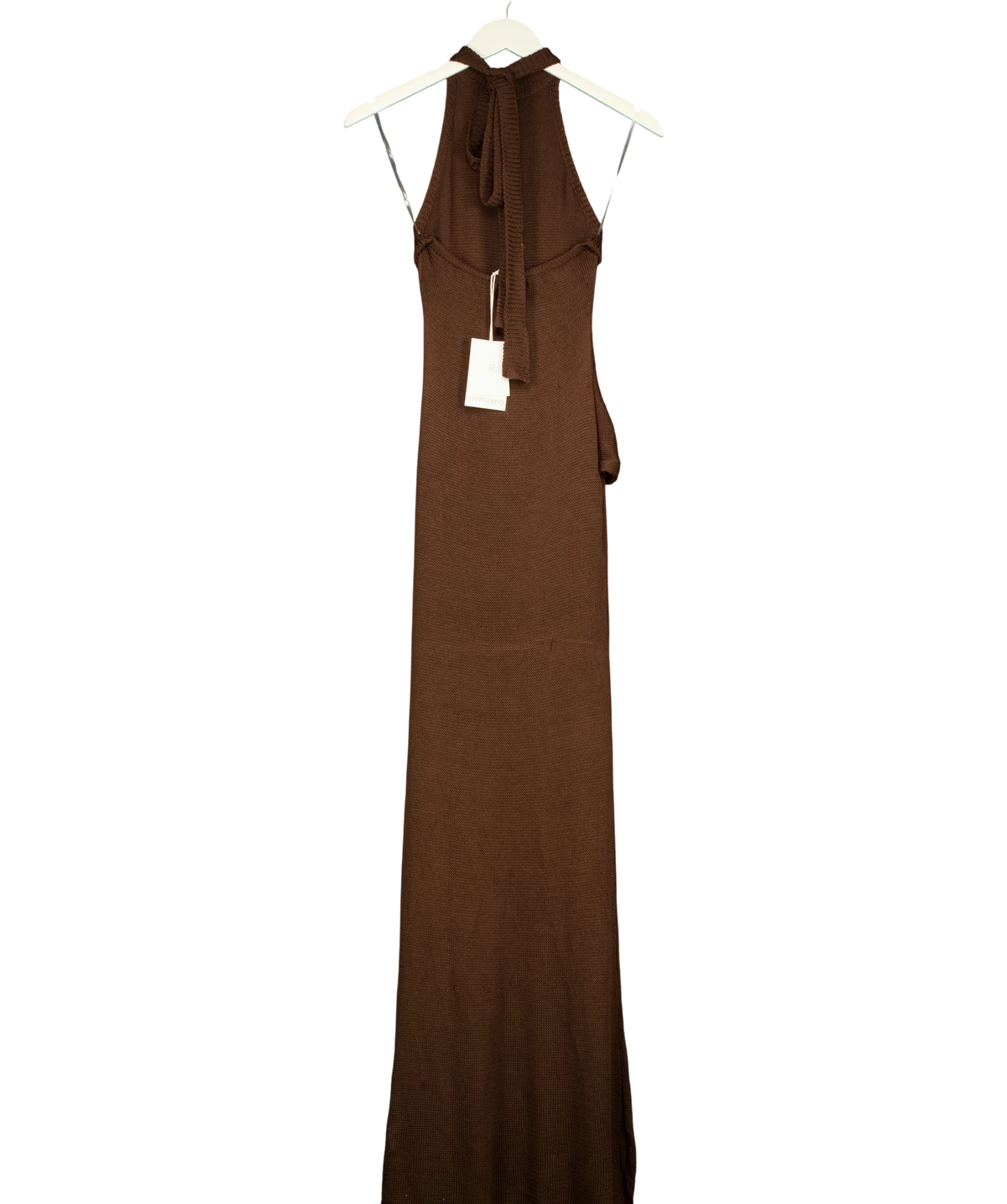Peppermayo Brown Saoirse Knit Maxi Dress, size UK S — back