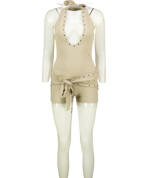 Outcast Traci Playsuit Beige UK S