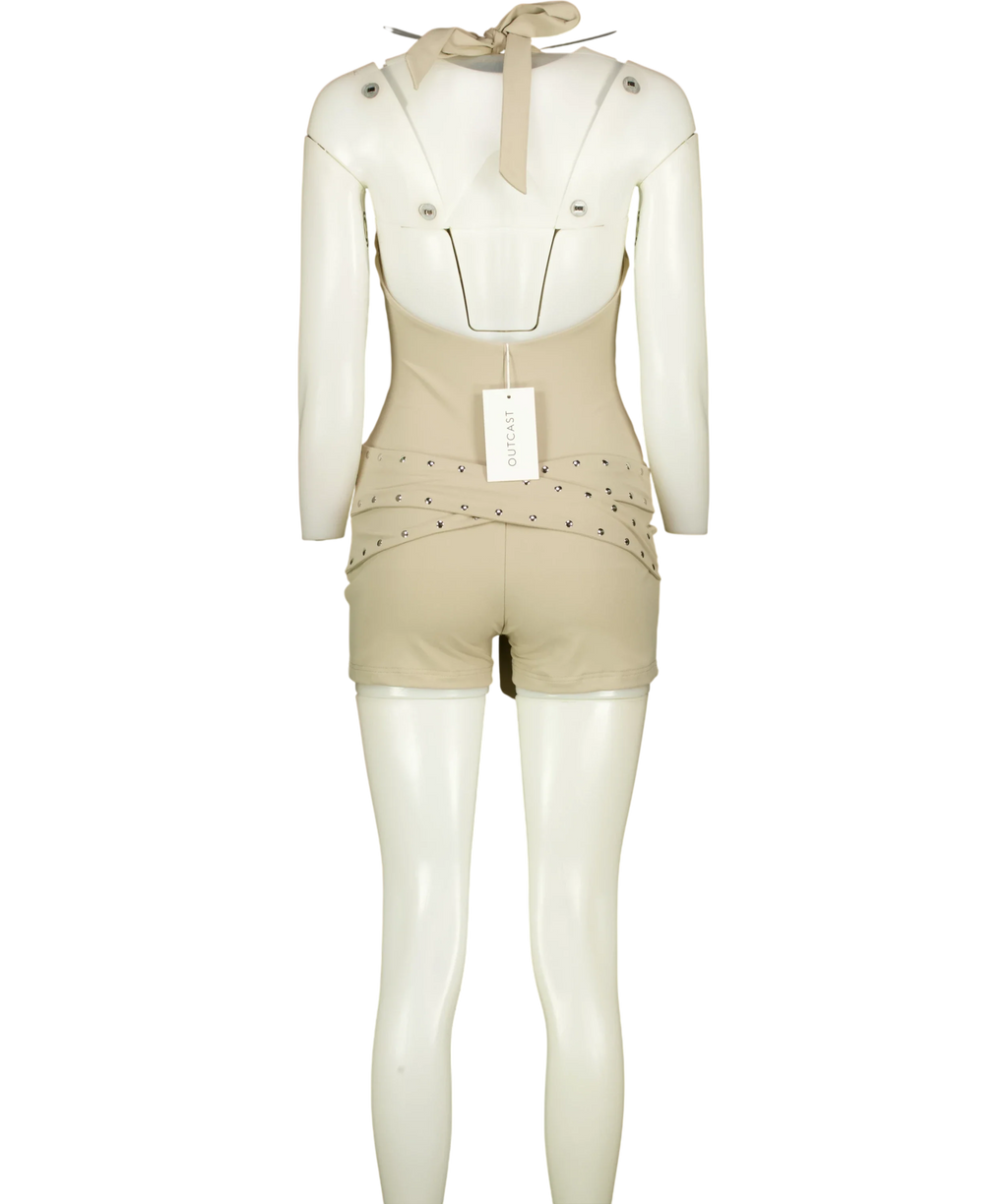 Outcast Beige Traci Playsuit, size UK S — back