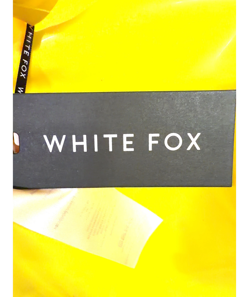 WHITE FOX Yellow Spell Breaker Latex Mini Dress, size UK S — detail