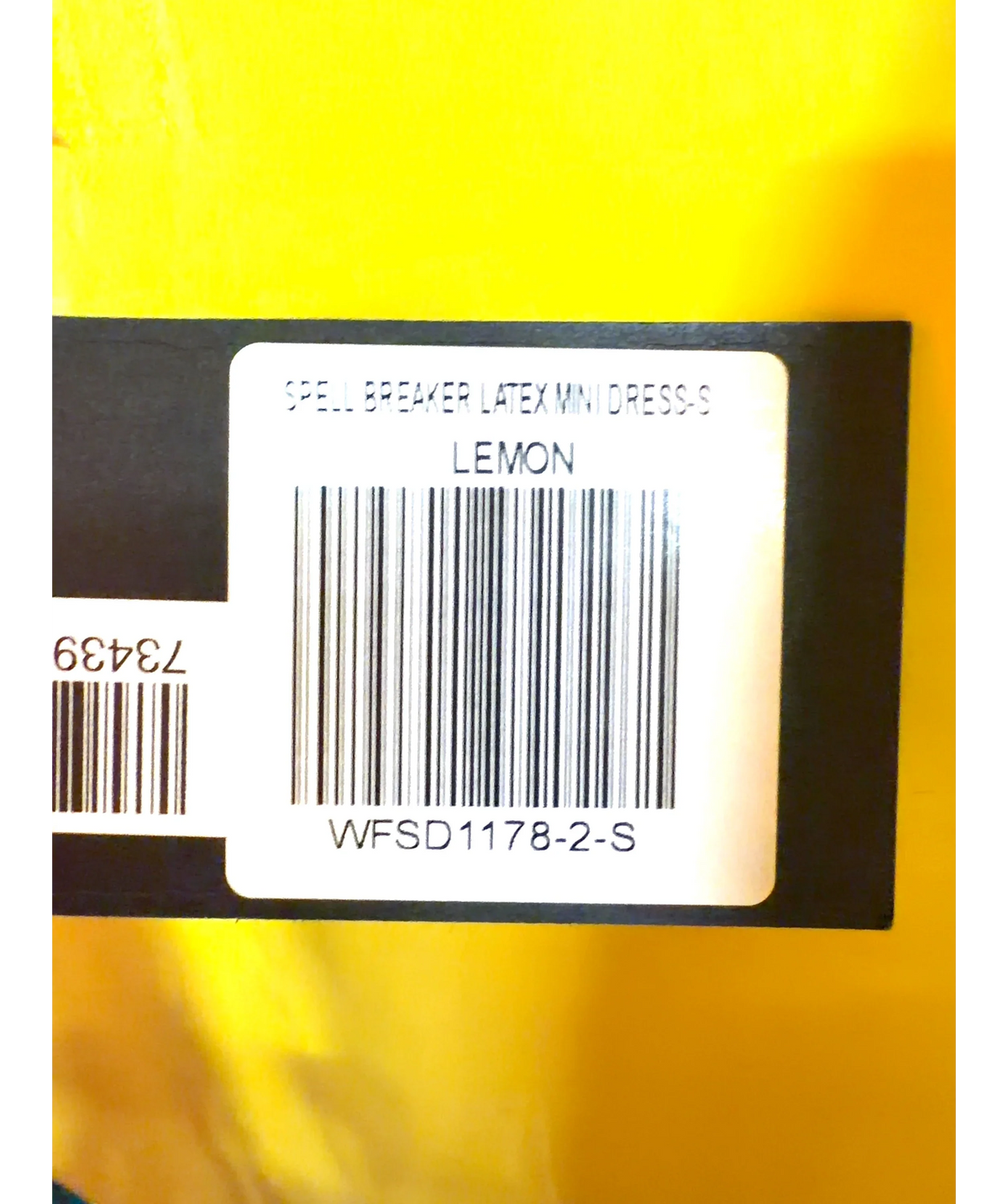WHITE FOX Yellow Spell Breaker Latex Mini Dress, size UK S — label