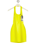 WHITE FOX Yellow Spell Breaker Latex Mini Dress, size UK S — front