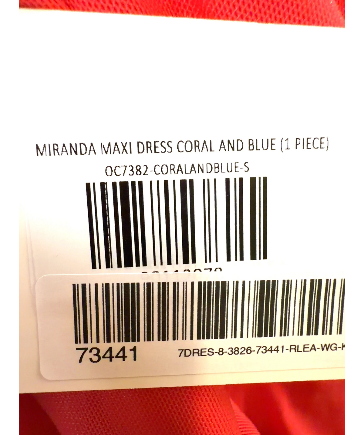 Outcast Red The Miranda Maxi Dress Coral And Blue, size UK S — care label