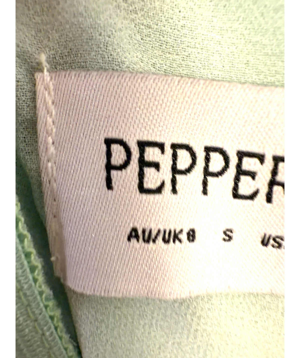 Peppermayo Green Colour, size UK 8 — care label