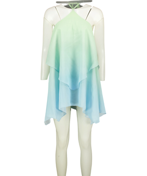 Peppermayo Green And Blue Halter Dress UK 8