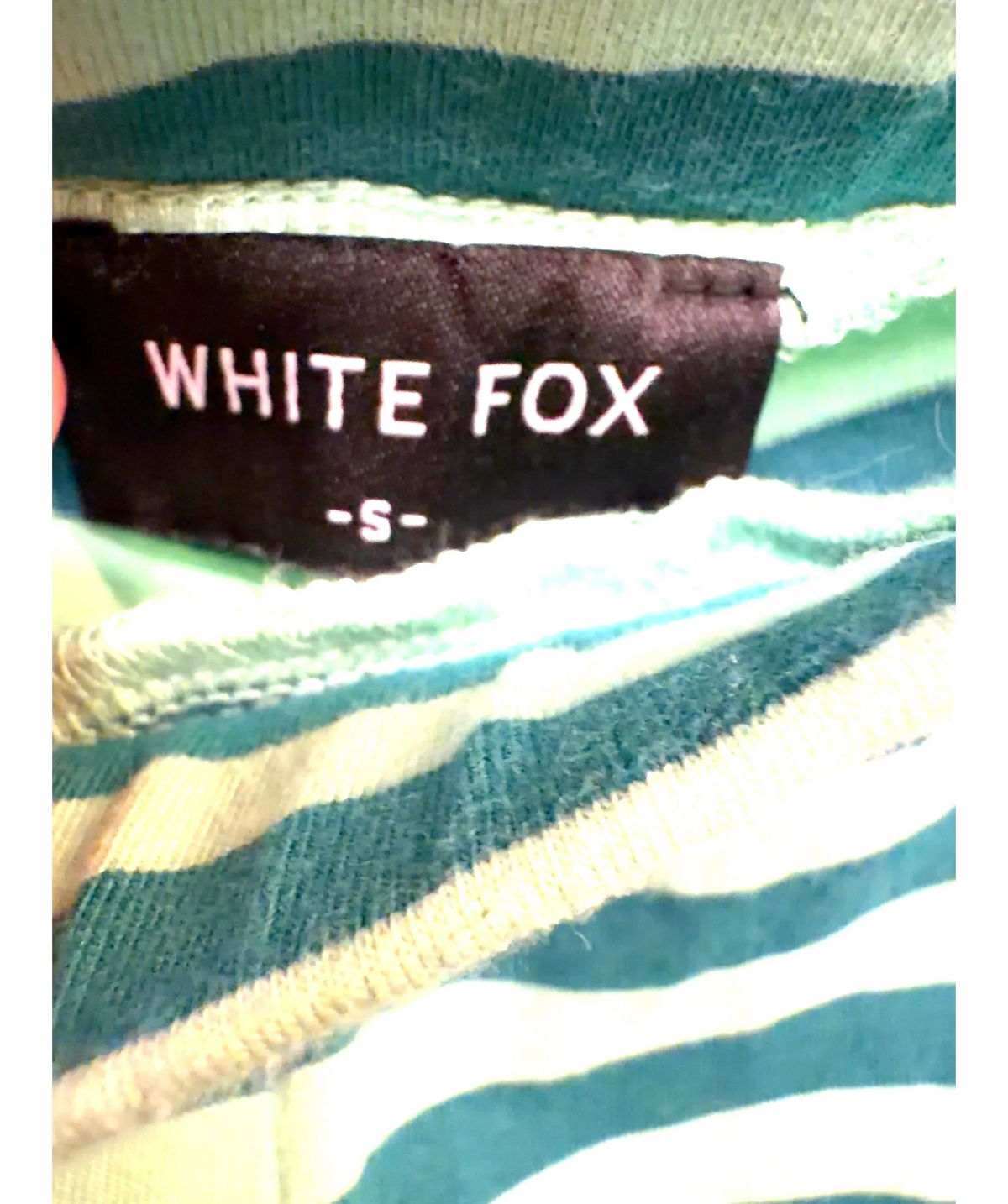 WHITE FOX Green Whispered Secrets Halter Top and Whispered Secrets Mini Shorts, size UK M — fabric detail